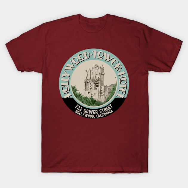 Tower of Terror Luggage Sticker T-Shirt by NicksProps